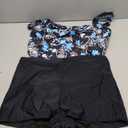 American Trends Plus Size Tankini Swimsuits for Women Two Piece Tankini Bathing Suits 2025 (12-14, Blue Flowers)