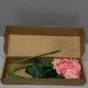 3PCS Real Touch Fake Roses Pink Flower 4.72" Large Faux Rose Realistic Artificial Flowers 25.6" Long Stem Pink Silk Rose for Wedding Table Centerpieces Home Party Decoration (Pink)