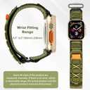 Nylon Apple Watch Bands For Men Para Apple Watch 42mm 44mm 45mm 46mm 49mm,Series11/10/9/8/7/6/5/4/3/2/1/Ultra2/3,Sport Loop Band Comfortable Braided Stretchy,Velcro Tactical Braided Generation Mens (Upgraded green)