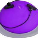 kisnbld Half Balance Ball Trainer, Inflatable 19/23 Inch Half Exercise Ball with Resistance Bands and Pilates Ball, Non-Slip 660lbs Capacity Yoga Ball for Home Gym Full Body Workouts