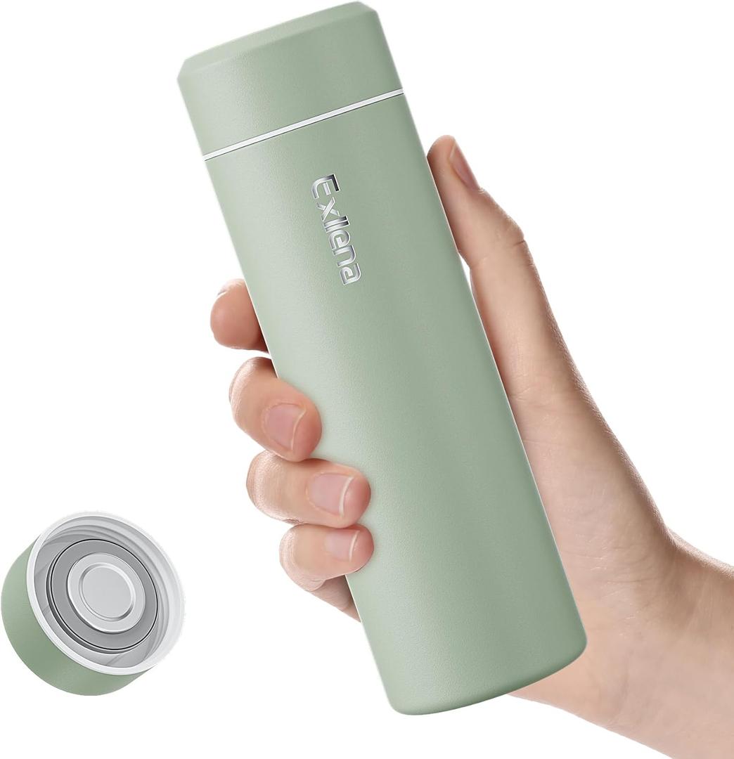 UpgradedExllena Small Insulated Water Bottle 12 oz/350ml Mini Insulated Water Bottle for Hot & Cold Drinks, Perfect Small Water Bottle for Travel, Purse, (Sage Green)