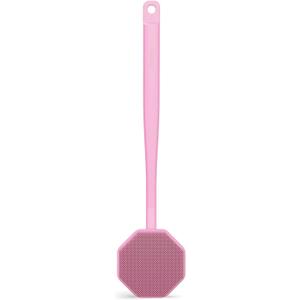iTokGoK Silver-Infused Silicone Back Scrubber with Long Handle Back Brush for Shower,Back Brush Long Handle for Men and Women,Ergonomic No-Slip Handle, Long-Lasting (Pink)