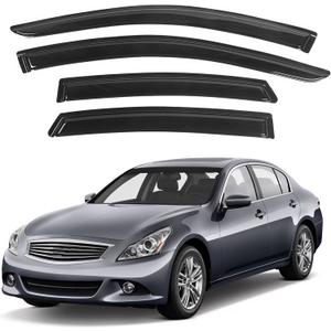IG Window Visors Fit for 2007-2015 Infiniti G35 G37 G25 Q40, Out-Channel Rain Guards Vent Wind Deflectors 4PC, Car Accessories for 07-15 Infiniti G35 G37 G25 Q40