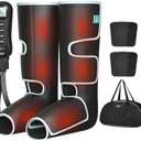 ALLJOY Leg Massager for Circulation and Pain Relief FSA, Gifts for Dad Mom Mothers Day Fathers Day, Leg Massager with Heat and Compression Helpful for Vericose Veins, Fatigue, Cramps, Swelling, Edema