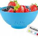 Meadow Lane 6-inch Small Colander, BPA-Free, Dishwasher Safe, Double Handles, Compact Food Strainer for Berries, Veggies and Pasta, 3-Cup Capacity, Glossy Black (1 Pack)