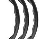 Universal Carbon Fiber Steering Wheel Cover - Non-Slip Anti-Skid Booster Grip for Cars - 2PCS Black Steering Accessories