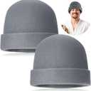 JaGely 2 Pcs Sauna Hat Natural Wool Sauna Cap for Men and Women Accessory Environmental Friendly Insulating Headgear for Vaporarium Cap Russian Banya Bath House Spa Steam Room