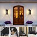 tewei 2-Light Black Outdoor Light Fixture, Porch Light Outdoor Wall Sconce Lantern, 22'' Exterior Lighting Fixture Wall Mount E12 Gold Base, Outside Light for House Backyard Garage, 1-Pack