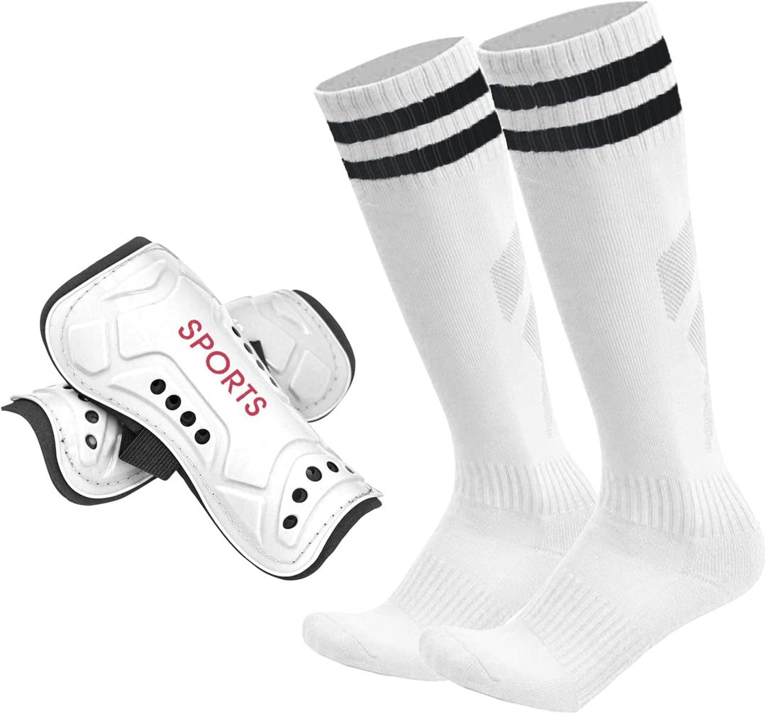Soccer Shin Guards for Kids Youth, Shin Pads and Long Soccer Socks for 3-15 Years Old Boys Girls Toddler Children Teenagers, Soccer Equipment for Football Games (Small (3'3 - 3'8 Tall))