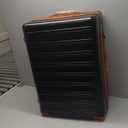 luggage sets 3 Piece with Spinner Wheel,100% PC Material Lightweight Durable,Expandable Carry On Travel Hardside Suitcase sets with TSA Lock for Men and Women (Black+brown)