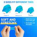 Hammer Toe Straightener - (6Pcs, Blue) - Gel Toe Splint Relief for Bunion, Claw, Crooked, Hammer, Broke Support - 3 Different Sizes (S/M/L)