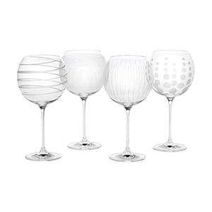 Mikasa Cheers Balloon Goblet Wine Glass, 24.5-Ounce, Set of 4, Transparent