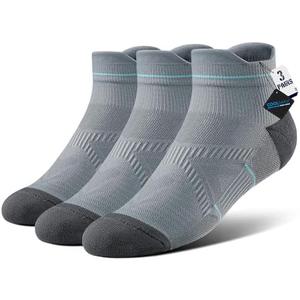 BRISIRA Coolmax Bamboo Viscose Women Compression Running Ankle Socks No Show Athletic Wicking Thick Cushioned Arch Support, L