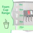 20 OZ Foam Cups With Lids for Hot & Cold Drinks, USA-Made 50-Pack. Ideal Styrofoam Coffee Cups, Insulating To-Go Cups for Soda, Tea, Juice - Sturdy, Disposable & comparable to Industry standard 20J20