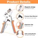 Grommet Tool Kit with 200 Sets 3/8 Inch 10mm Grommets, Heavy Duty Grommet Kit, Grommets Pucher with Hole Punch and Eyelets, Eyelet Pliers Kit for Tarp, Fabric, Banner, Canvas, Leather