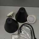 Battery Operated Black Faux-Wood Industrial Wall Sconce Set of Two, Easy to Install Not Wires, Remote Control Dimmable LED Light Bulb, Dimmable Wall Lamp Fixtures for Indoor Bedroom Farmhouse Gallery