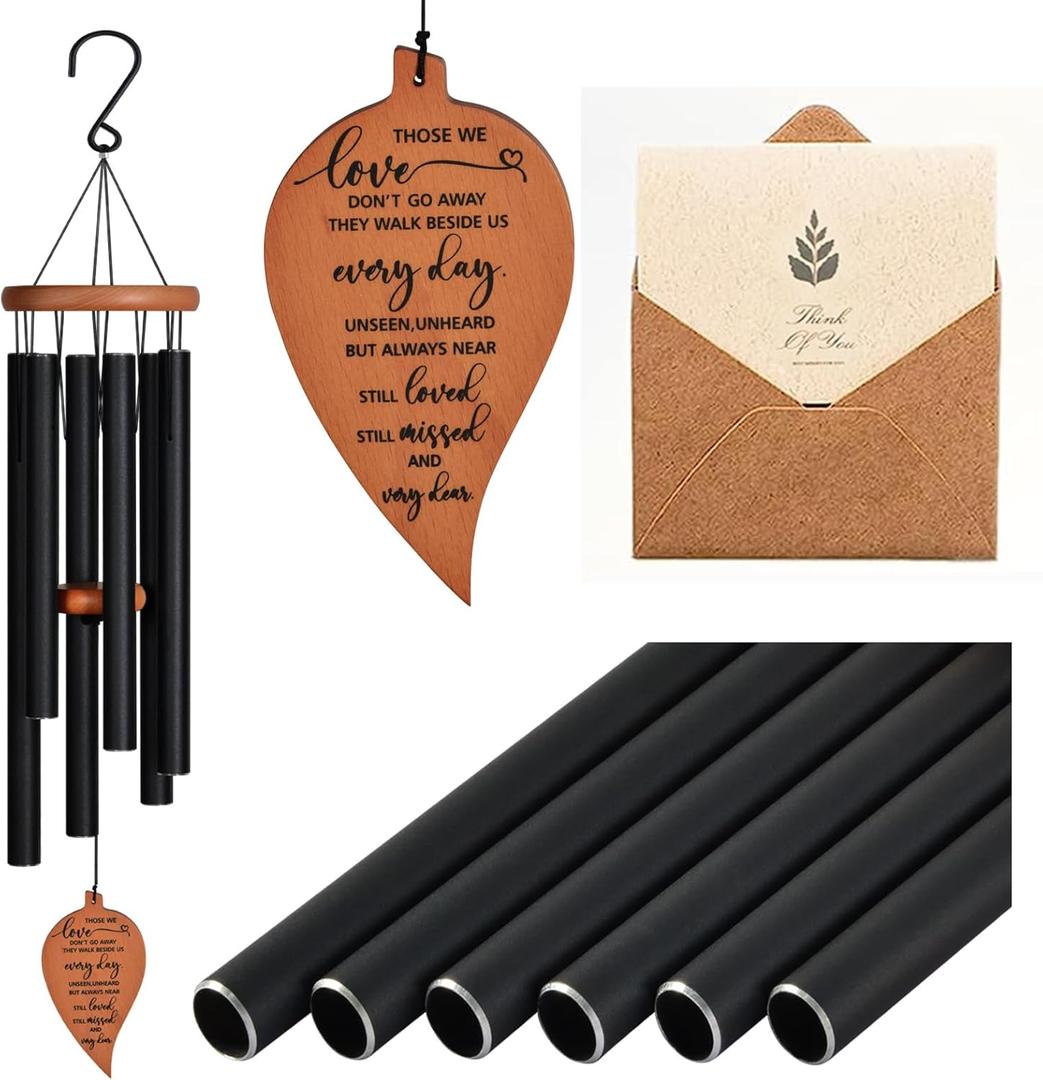 Memorial Wind Chimes w/Leaf Pendant, Sympathy Gifts for Loss of Loved One, Bereavement Gift Condolence Funeral Gifts for Loss of Mother Father