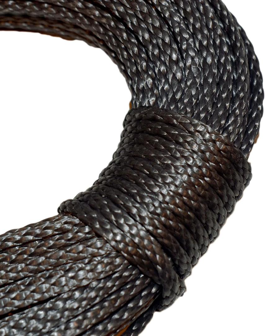 Samson Premium Amsteel Blue Rope 3/16" in Multiple Colors and Lengths Strong HMPE Dyneema Fiber 4,900lb. tensile Strength. Torque Free, Low Stretch, 12 Strand (3/16" x 25', Black)