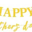 Pack of 2 Happy Father's Day Glitter Black Beer Bunting Banner for Dad Father's Party Decorations Backdrop Garland for Father's Day (Gold Star Hollow-Out)