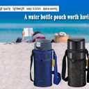 Water Bottle Holder with Strap, Premium Water Bottle Carrier with Strap Easy Clean, Light Water Bottle Carrier Bag, Water Bottle Holder with Pocket for Hiking, Walking, Travel, 3.5 x 3.5 x 8.2 inches
