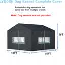 Outdoor Dog Kennel Cover Full Coverage for 10'Dx10'Wx7'H Dog Cages,600D Heavy Duty Waterproof Large Dog Kennel Cover,(Kennel not included) Black