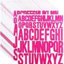 14 Sheets 1 Inch and 2 Inch Capital Letters Stickers,728 Pieces Alphabet Stickers for Scrapbooking, Sign, Water Bottle,Arts & Crafts Supplies - Rose Red