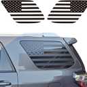 Zhizhong Rear Quarter Window American Flag Decal Compatible with Toyota 4Runner 5th Gen 2010-2023, Precut Back Side Window Glass USA Flag Vinyl Sticker (A Pair Matte Black)