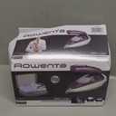 Rowenta Travel Iron, Pro Compact Stainless Steel Soleplate Hand Held Steamer Iron for Clothes, 200 Microsteam Holes, 1000 Watts Ironing, Fabric Steamer, Dual Voltage, Mini Iron, Purple, DA1560