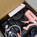 GoGonova Cordless Glue , 15s Fast Preheating 2Ah Cordless Hot Glue with 25 Pcs Premium Mini Glue Sticks, USB-C Battery Rechargeable Hot Glue, Smart Power-Off, Pink