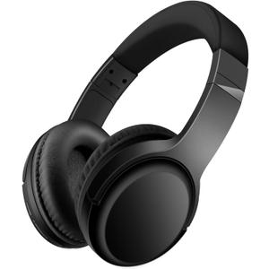 Auriculares inalmbricos y con cable con micrfono, Bluetooth 5.3, plegables y ligeros en la oreja para telfono inteligente, tableta, computadora (negro)