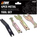 EWK 4 Pcs Metal Trim Removal Tool Set, Car Door Panel Clip Puller, Audio Board, Windows Pry Kit
