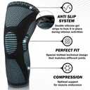 POWERLIX Knee Compression Sleeve - Best Knee Brace for Knee Pain for Men & Women Knee Support for Running, Basketball, Volleyball, Weightlifting, Gym, Workout, Sports - (Light Blue S) (Blue, S)
