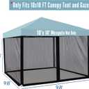 Mosquito Netting for 10'x10' Pop up Canopy Tent or Gazebo,Zipper Screen Sidewalls for Outdoor Garden Patio Gazebo(Mosquito Net Only, Black)