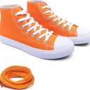 Women's High-Top Canvas Sneakers  Classic Lace-Up Casual Shoes with Extra Shoelaces  Comfortable, Stylish, and Durable (8, Orange)