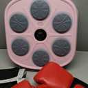 2025 New Model Smart Music Boxing Machine for Adults and Kids, Training Machine with LED Electronic Wall Mounted, Home Indoor Workout Equipment with Premium Boxing Gloves (Pink)