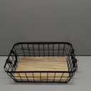 MAGICLULU 1Pc Black Iron Storage Basket with Two Handles Multi Functional Decorative Wire Basket for Home Organization Picnic and Desktop Storage, 
Product Dimensions	8.66"D x 12.6"W x 4.33"H