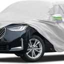 Car Cover Fit for BMW X3/X3 M 2011-2026, Migaven Waterproof Full Exterior Cover Sun Rain Protection with Door Zipper and Cotton Lining, Silver