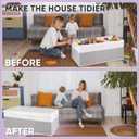 Kids Toy Box, Extra Large Toy Chest Bin with Lid, 118L Toy Storage Organizer Stuffed Animals Holder with Collapsible Divider and Sturdy Handle for Nursery Bedroom Living room, 36"L x 12.6"W x 16"H