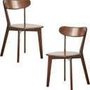 Walnut Dining Chairs Set of 2, Solid Oak Wood
Mid Century Modern, Armless & Curved Back. Heavy Duty 400 LBS, Easy Assembly. for Kitchen, Dining Room & Breakfast Nook