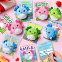 Valentines Day Gifts for Kids Classroom, 24 Pack Axolotl Plush Toys with Kids Valentines Cards, Stuffed Axolotl for School Valentines Gifts Exchange, Valentines Party Favors Supply for Boys Girls