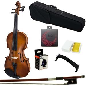 Paititi 4/4 Full Size Artist-100 Student Violin Starter Kit with Brazilwood Bow Lightweight Case, Shoulder Rest, Extra Strings and Rosin (Pearl)