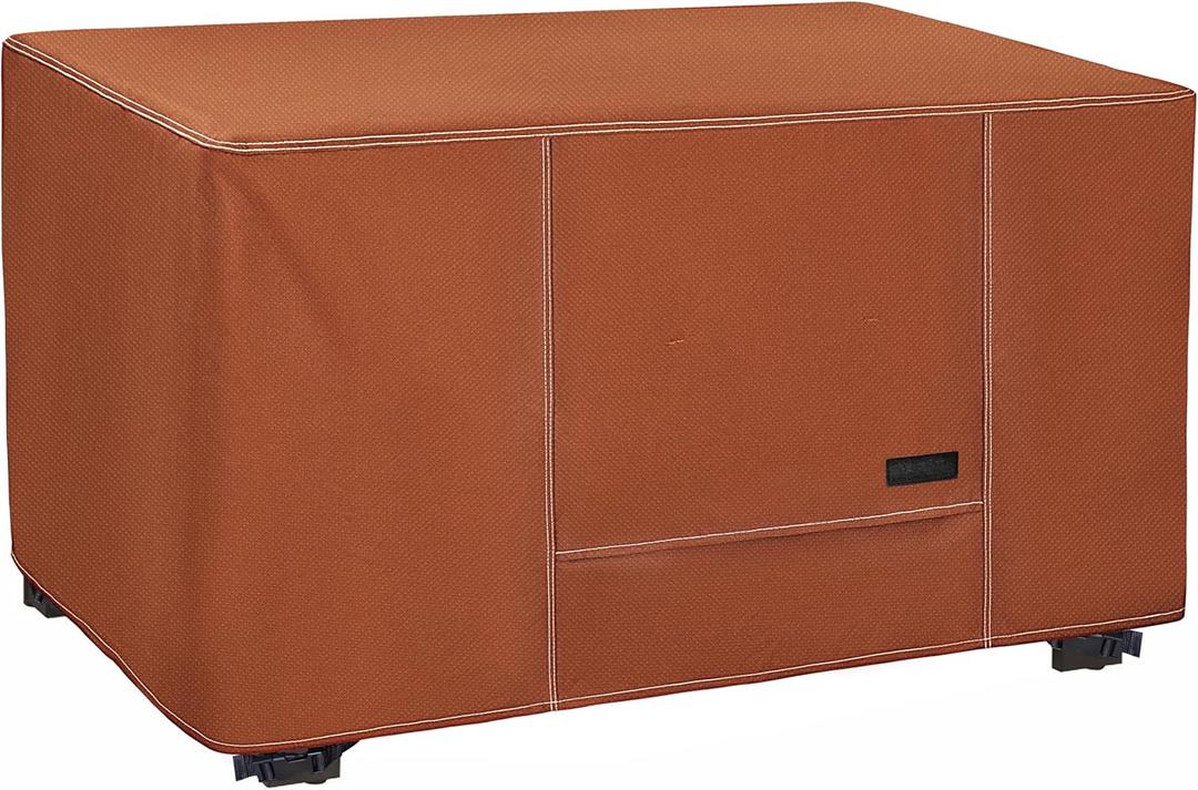NettyPro Fire Pit Cover Rectangular Waterproof Outdoor Firepit Cover for Gas Propane Fire Pit Table Rectangle, 42 x 28 x 24 inch, Brown