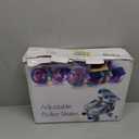 Adjustable Kids Roller Skates for Girls and Boys Ages 3-5 5-8 8-12, All 8 Wheels of Girl's Skates Shine, Safe and Fun Illuminating for Outdoor Indoor Sports (Large -Youth (3.5-6), Blue & Purple)
