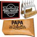 Gifts for Papa Christmas, Papa Gifts from Grandkids BBQ Blanket with Meat Claws, Meat Resting Bag for BBQ Smoking, Meat Shredder Claws Grill Accessories for Outdoor Grill on Birthday Party