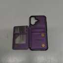 Vinich for iPhone 16 6.1" Wallet Case with Card Holder, RFID Blocking Credit Slots Kickstand Shockproof Phone Cover for Women Men, Purple