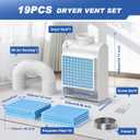 3-in-1 Indoor Dryer Vent Kit, 10 Pcs Polyester Filters for 4 Layer Purification System, Stainless Steel Screen Filter and Water Drawer For Electric Dryer