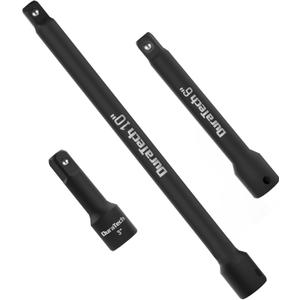 DURATECH 1/2" Drive Impact Extension Bar Set, 3-Piece Socket Extensions, 3, 6 and 10 Length, Premium CR-V Steel