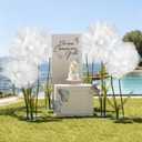 4 Pcs Wedding Giant Flowers Decorations 24 Inch 16 Inch 3D Large Silk Flowers Artificial Faux Floral Backdrop for Wedding Graduation Bridal Shower Birthday Party Supplies(White)
