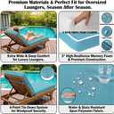 80 x 26 inch Outdoor Chaise Lounge Cushion Extra Wide High-Water Resistant 3" Resilience Foam Lounge Chair Cushion with 4 Ties for Patio Pool
