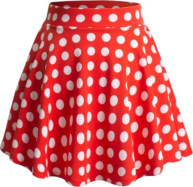 Made By Johnny Women's Basic Versatile Stretchy Flared Casual Mini Skater Skirt S Plus Size